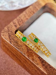 Xinfly INS Custom 18K Yellow Gold Natural Diamond <b>Ring</b> Classic Style <b>Jade</b> Fine Jewelry for Wedding Parties - Product Image 3