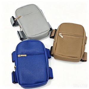 Bolso de pierna mini de piel sintética con textura de lichi para mujer, con múltiples cremalleras, pequeño bolso de hombro con correa ajustable para teléfono móvil y cartera - Product Image 5