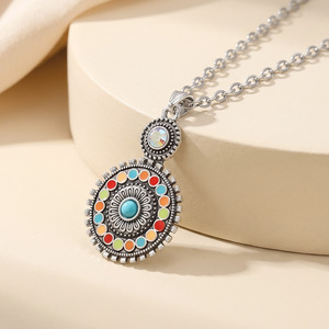 Bohemian Jewelry <b>Set</b> Necklace And Earrings Alloy <b>Crystal</b> Rhinestone Women's Party Fashion Jewelry - Product Image 3