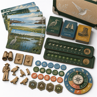 Jeu de société coopératif personnalisé d'observation des oiseaux : Jeu de stratégie de conservation et d'étude des habitats pour les centres naturels et l'éducation