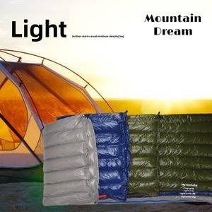 Sac de couchage <span class=keywords><strong>d</strong></span>'hiver léger pour une personne, style momie, rembourré de plumes <span class=keywords><strong>d</strong></span>'<span class=keywords><strong>oie</strong></span>, polyester 400T20D, fermeture éclair personnalisable - Product Image 5