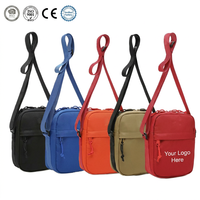 Tas Selempang Kecil Hitam Custom Wanita Pria, Tas Messenger, Tas Bahu, Produsen Tas Selempang LOGO, Tas Crossbody Pria