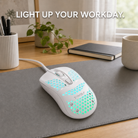 Souris de jeu ergonomique filaire USB Honeycomb pour droitiers, lumière respirante 4 couleurs, 1600 DPI, 4 boutons pour PC portable