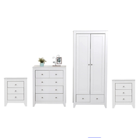 Ensemble de meubles de chambre à coucher moderne en MDF 4 pièces de haute qualité PB avec un grand espace de rangement pour la maison de campagne, l'appartement, l'hôtel