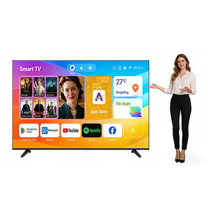 43 Inch Frameless LED Smart <strong>TV</strong> with Tempered Glass Screen Android Wall-Mounted &amp; Base Optional Hotel Use 4K HDR10 Pro - Product Image 3