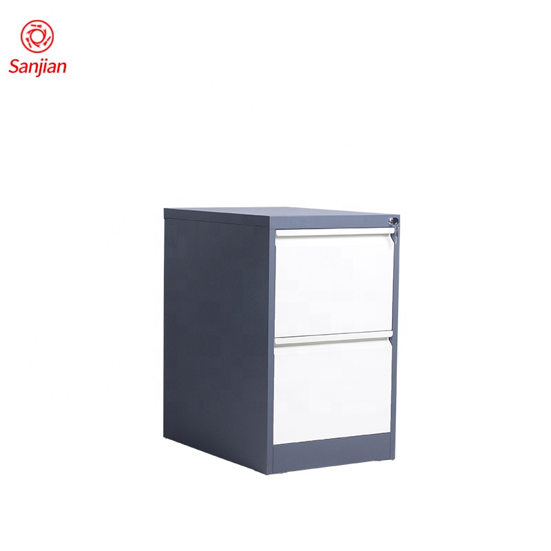 Sanjian customized colorful grey white office A3 file storage vertical 2 drawer steel file cabinet