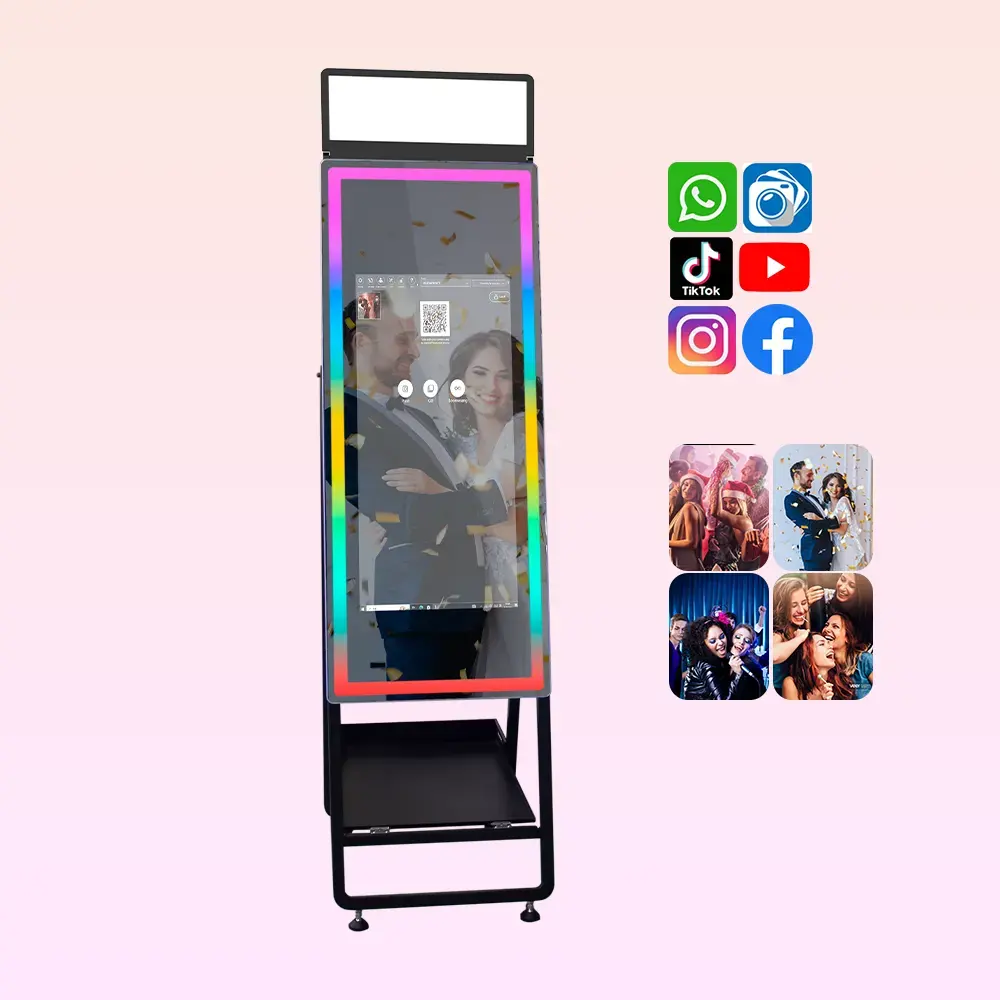 Hot Sale Magic Mirror Photo Booth Compatible With Camera And Smartphones For Selfie Photography