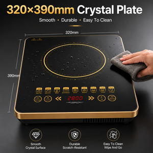 Cocina Eléctrica <span class=keywords><strong>de</strong></span> Inducción Doméstica <span class=keywords><strong>de</strong></span> 2000-2999W, Un Solo Quemador, Diseño Alu.coil, Bloqueo Infantil, Sensor <span class=keywords><strong>de</strong></span> Sobrecalentamiento, <span class=keywords><strong>Freidora</strong></span> Portátil Sin Aceite - Product Image 3