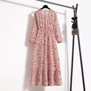 Vestido largo de verano para mujer, informal, con estampado Floral, cuello redondo, estilo bohemio, manga larga, Material de rayón para fiesta en la playa, triangulación de envíos - Product Image 6