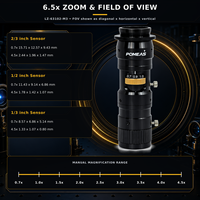Objectif de vision industrielle POMEAS 6,5x à zoom continu 0,7x à 4,5x, mise au point fine 3 mm, WD 87 mm, monture C 2/3 pouces, OEM LZ-63102-M3