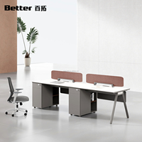 Ensemble de chaises de bureau, poste de travail moderne et simple, bureau pour 4 personnes avec prise de courant intégrée, ergonomique et personnalisable