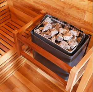 Sauna extérieur de luxe en forme de baril avec structure en bois naturel et toit en bardeaux d'asphalte - Product Image 5