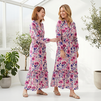 Fabricant direct d'usine, robes d'automne respirantes à imprimé floral numérique, commande en gros, logo personnalisé imprimé