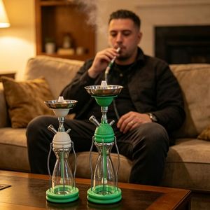 Narguile de madera grande y de alta calidad, con cachimba de cristal europea, la mejor calidad, juego de shisha de lujo con humo suave. - Product Image 5