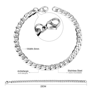 สร้อยข้อมือผู้ชายแบบไมอามีคิวบันลิงค์ ทำจากทองเหลือง 18k และสแตนเลสสตีล - Product Image 5