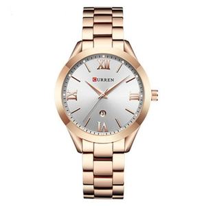 Montre à quartz décontractée pour femme avec bracelet en acier, logo personnalisé, Curren 9007, montre minimaliste, montre pour femme - Product Image 4