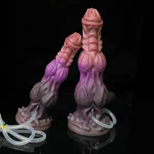 Cheap Monster Squirting Ejaculating Silicone Anal Plug Soft ABS Adult Sex Toy With Knots Fantasy Squirt Dildo For Men And Women