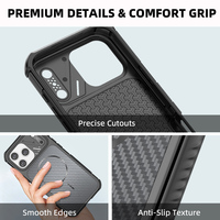 Funda Resistente para Teléfono de TPU y PC con Protección Contra Caídas, Esquinas Reforzadas y Compatible con Carga Inalámbrica