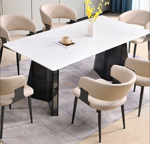 <span class=keywords><strong>Mesa</strong></span> de Comedor de Mármol Blanco Natural de Lujo, Personalizada, 90x180x76cm, Importada, de Alta Gama, Rectangular, para Casa o Villa - Product Image 1