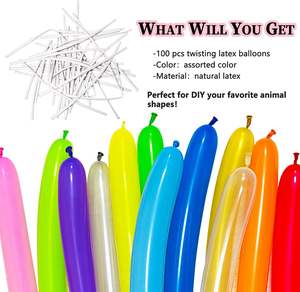 260 balon pemodelan lateks putih 100 buah peralatan hewan anak untuk ulang tahun pernikahan & pesta lengkungan memutar untuk Natal & wisuda - Product Image 2