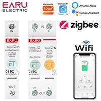 EARU ELE 1/2P Tuya Wifi Zigbee Disjoncteur intelligent MCB avec mesure de consommation kWh, minuterie, relais et voltmètre pour maison connectée EAYCBM