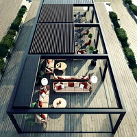 Aluminium Louvered Pergola Außen terrasse Garten Bio klimatische Dach Solar abdeckung Hinterhof Deck Pools ide Einziehbare Pergola