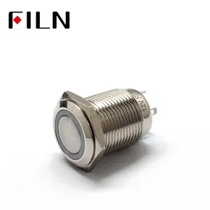 19mm Metal Push Button Switch LED Light 12V 24V 36V 48V 110V 220V Self lock Momentary Latching Car Start Button Power Button