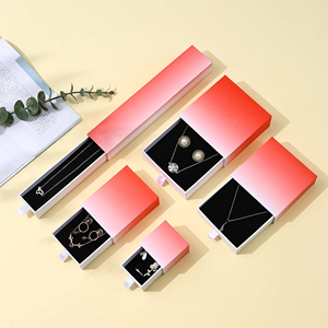 Juego de cajones deslizantes de cartón rígido artístico con logotipo personalizado para anillos, collar, pulsera, brazalete, cajas de embalaje de joyería en relieve - Product Image 3