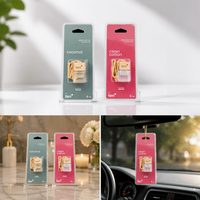 Diffuseur d'huiles essentielles en verre de 8 ml, forme carrée, luxueux et coloré, à suspendre, pour voiture et maison, désodorisant liquide