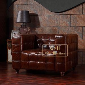 Best Home Living Room Furniture China Sale American <span class=keywords><strong>Vintage</strong></span> Corner importato divano in vera pelle nera - Product Image 2