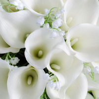 Weiße Calla-Lilie Tropfenförmiger Brautstrauß Künstlicher Lilien-Hochzeitsstrauß Handblumen für Fotoshootings Deko Künstlicher Hochzeitsstrauß