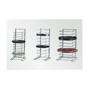 Rastrelliera per <span class=keywords><strong>teglie</strong></span> da <span class=keywords><strong>pizza</strong></span> a 15 ripiani con base quadrata, in metallo, per <span class=keywords><strong>teglie</strong></span> da forno, porta pane - Product Image 3