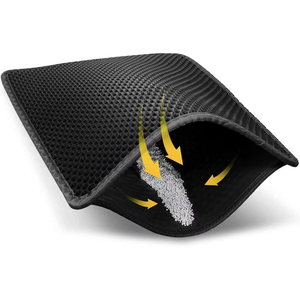 Tapis de nettoyage pour litière de chat, personnalisé, détachable, imperméable, à motif uni, en EVA double couche, écologique, certifié CE - Product Image 1