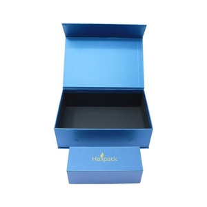 Caja de Regalo Rígida Azul de Lujo al por Mayor de Fábrica, Logotipo Personalizado en Lámina Dorada, Cierre Magnético - Product Image 2