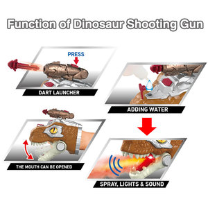 Marioneta de Mano de Dinosaurio de Plástico con Pistola Lanzadora de Dardos y Balas Seguras, <span class=keywords><strong>Juego</strong></span> de Disparos con Efecto de Pulverización - Product Image 3