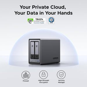 UGREEN NAS DXP2800 2-bay desktop NAS Intel N100 quad-core CPU 8GB DDR5 RAM 2.5GbE 4K HDMI netwerk NAS opslag 2 * <span class=keywords><strong>M</strong></span>.2 NVMe slots - Product Image 3