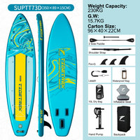 TIDETREK 350*89*15cm Planche de paddle avec siège de kayak, planche de surf gonflable ultra-large ISUP, Tabla De Padel OEM, SUP de pêche, Stand-Up