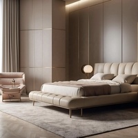 Lit tatami avec rangement en MDF, design moderne, ensemble chambre à coucher King Size avec tiroir, lit double en bois simple