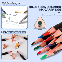 Loseiltin professionnel personnalisation peuplier bois artiste ensemble avec crayons de couleur métal marqueur stylo HB dureté aiguiseur