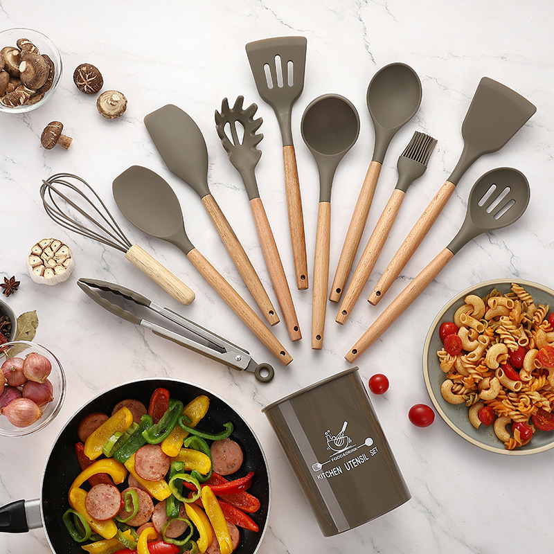 Coffee-colored 12-piece set-1050g