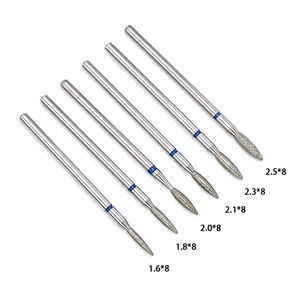 ロシアのマニキュア炎形ネイルドリルビット防錆スチールネイルポリッシャーマニキュアとペディキュア用ダイヤモンドバー付き - Product Image 3