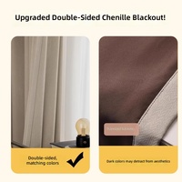 Rideaux occultants double face en mélange polyester-coton rayés en chenille pour salon et chambre à coucher, style moderne et minimaliste