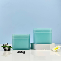 Pot carré en plastique PP à large ouverture de 300 g/300 ml pour démaquillant, acide salicylique et cotons démaquillants