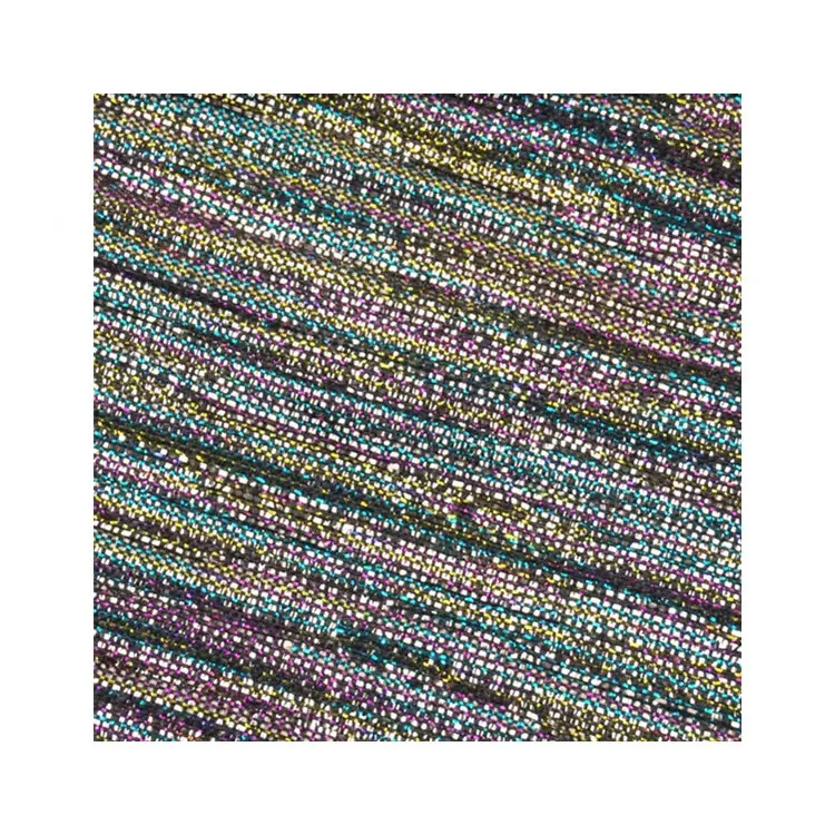 2023 yeni tasarım çok renkli lurex ipek metalik dokuma şerit pilili streç kumaş kızlar giysiler için