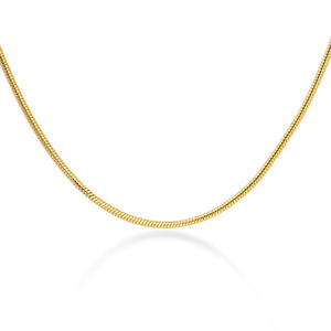 Collar de cadena de serpiente a la moda, 50 cm, color dorado, acero de titanio, cierre de langosta, uso diario, regalo para mujer - Product Image 1