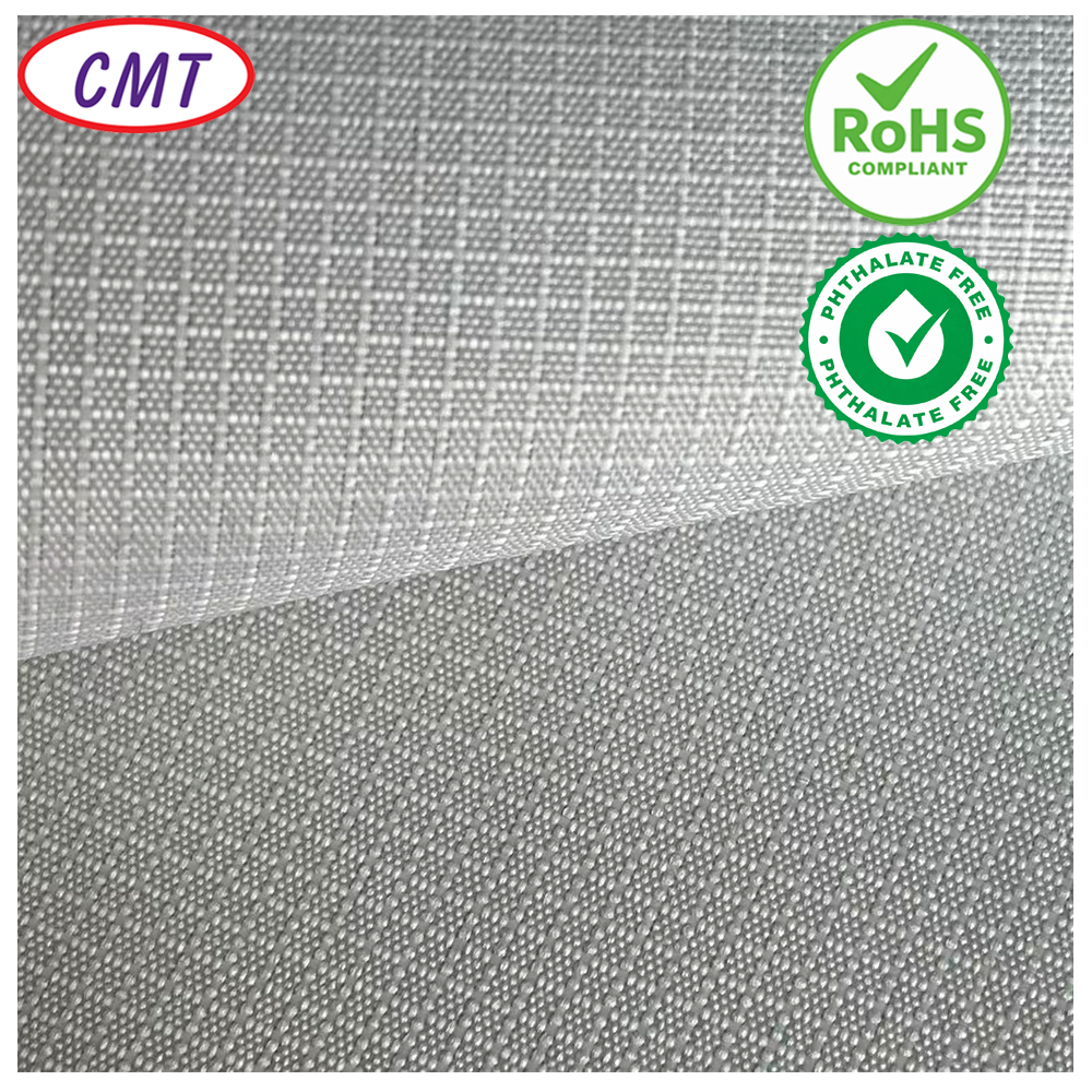 Phthalates Free, RoHS Compliant, White 0.1cm Grid 400D Polyester Oxford Fabric with PVC or PU Coating for Industrial Covers
