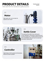 Réacteur à pression automatique en acier inoxydable 316L à chauffage électrique avec conception à double enveloppe, capacité 50L, agitation motorisée