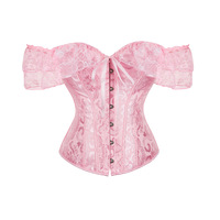 Corset court en dentelle à manches courtes pour bal masqué, tenue sexy en os