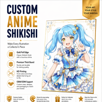 Papan Seni Anime Shikishi Kertas Premium Dengan Cetakan Warna Penuh Tepi Berlapis Emas atau Perak