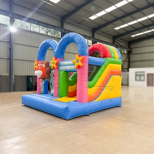 Château <span class=keywords><strong>gonflable</strong></span> commercial bleu Lion pour enfants, idéal pour les fêtes et la location en intérieur - Product Image 2